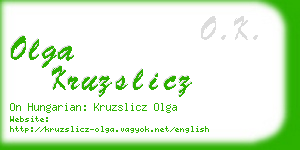 olga kruzslicz business card